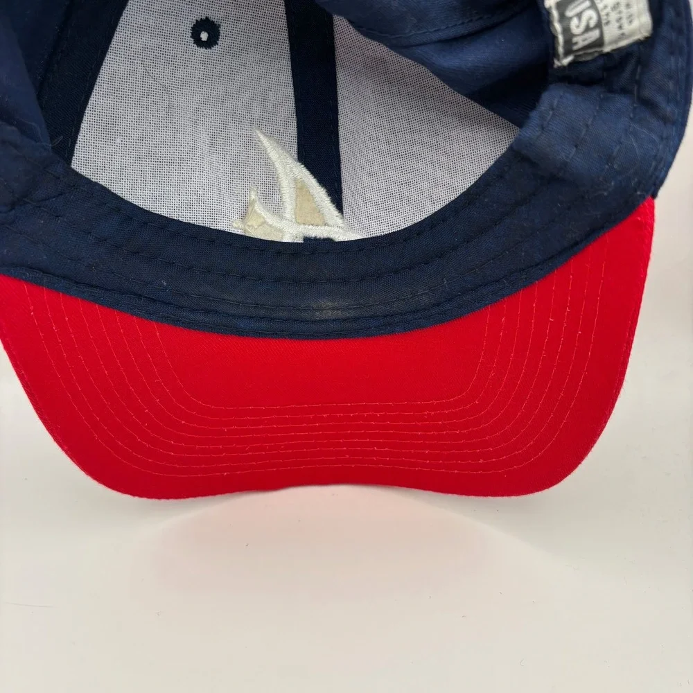 Atlanta Braves MLB Baseball Cap Red Navy Blue White 'A'‎ Logo Recycled Plastic
